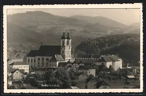 AK Garsten /O. Ö., Teilansicht mit Kirche