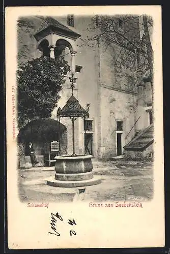 AK Seebenstein, Brunnen im Schlosshof