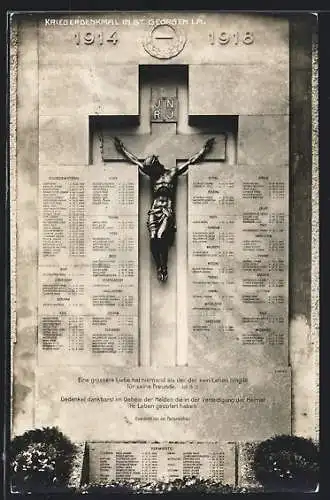 AK St. Georgen im Attergau, Kriegerdenkmal 1. Weltkrieg