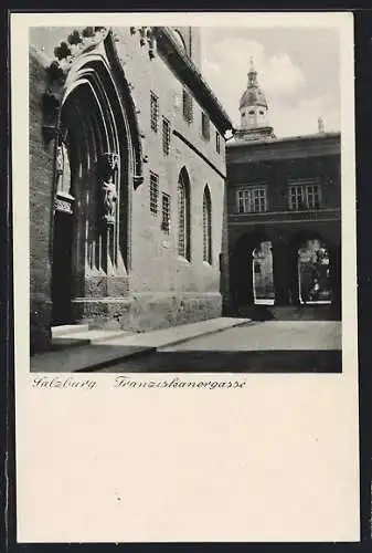 AK Salzburg, Blick in die Franziskanergasse