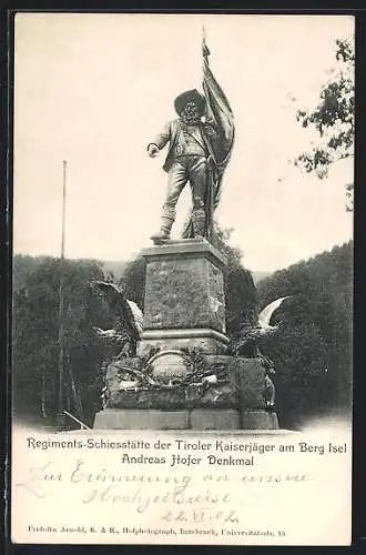 AK Innsbruck, Andres Hofer-Denkmal, Regiments-Schiessstätte der Tyroler Kaiserjäger am Berg Isel
