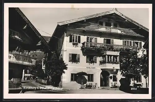 AK Kirchberg i. Tirol, Ortspartie am Hotel Daxer