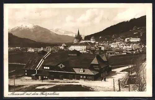 AK Mariazell, Ortsansicht mit Festspielhaus