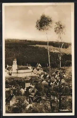 AK Stockach, Ortsansicht mit Kirche