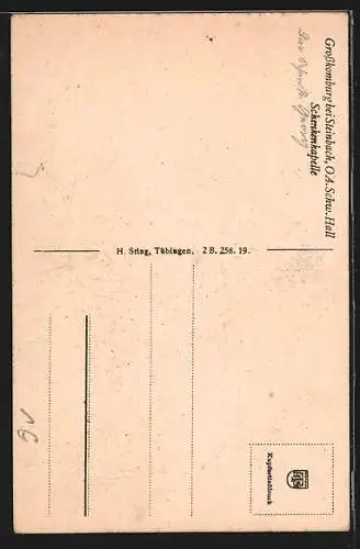 AK Grosskomburg bei Steinbach, Steinerner Ritter in der Schenkenkapelle