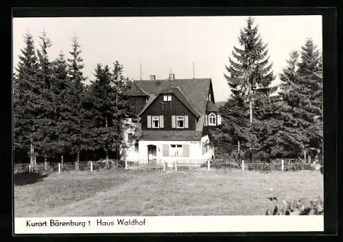 AK Bärenburg, Gasthaus Waldhof mit Garten