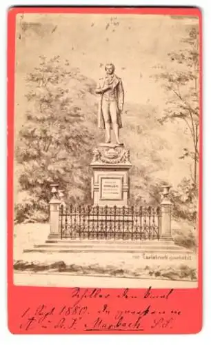 Fotografie unbekannter Fotograf, Ansicht Marbach, das Schiller Denkmal, 1880
