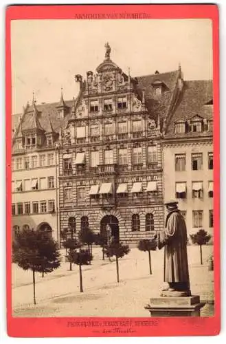 Fotografie Johann Hahn, Nürnberg, Ansicht Nürnberg, Blick vom Maxthor nach dem Pellerhaus mit Melancthon Denkmal