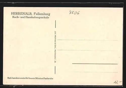 AK Herrenalb, Falkenburg, Koch- und Haushaltungsschule