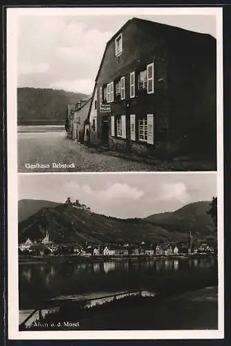 AK Alken a. d. Mosel, Gasthaus Rebstock, Ortsansicht