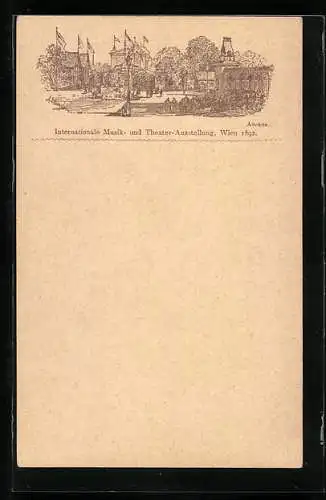 Lithographie Wien, Internationale Musik- und Theater-Ausstellung 1892, Avenue