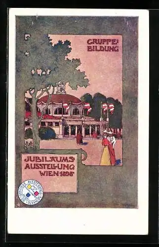Künstler-AK Philipp + Kramer: Wien, Jubiläums-Ausstellung 1898, Gruppe Bildung