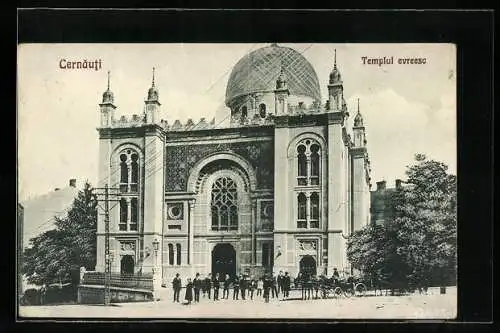 AK Cernauti, Templul evreesc, Ansicht der Synagoge