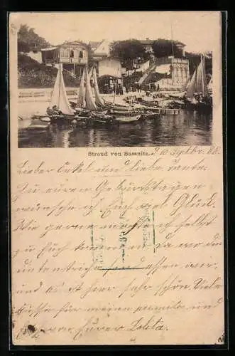 Vorläufer-AK Sassnitz, 1888, Boote am Strand