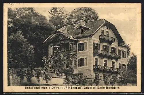 AK Gleichenberg /Steiermark, Villa Rosenhof, Kurhaus der Bundes-Angestellten
