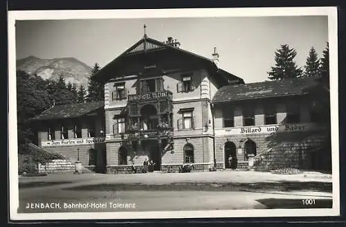 AK Jenbach, Bahnhof-Hotel Toleranz, Billard und Bäder