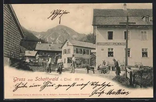 AK Schattwald i. Tirol, Gasthaus zur Traube von M. A. Fritz