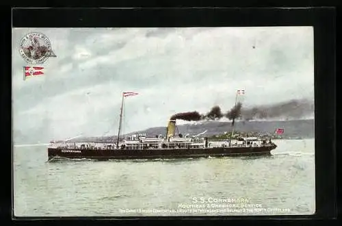 AK Passagierschiff S. S. Connemara vor der Küste, Flagge