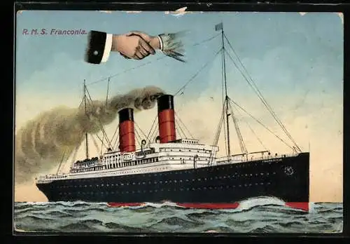 AK RMS Franconia in voller Fahrt
