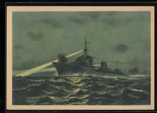 AK Nachtgefecht deutscher und englischer Zerstörer