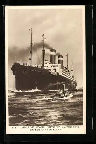AK Passagierschiff S. S. George Washington in Fahrt