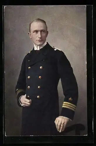 AK Portrait Fregattenkapitän von Müller in Uniform