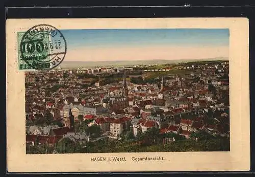 AK Hagen i. Westf., Gesamtansicht mit Kirche