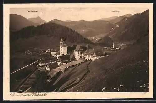 AK Wasach, Sanatorium Wasach mit Widderstein und Hochifen