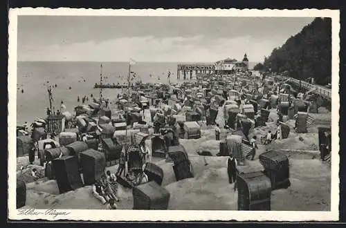 AK Sellin, Strandpartie im Damenbad