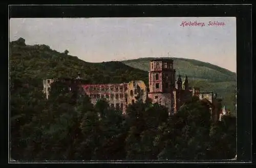 AK Heidelberg, Blick zum Schloss