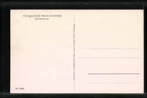 AK Herrenchiemsee, Königsschloss, im Schlafzimmer