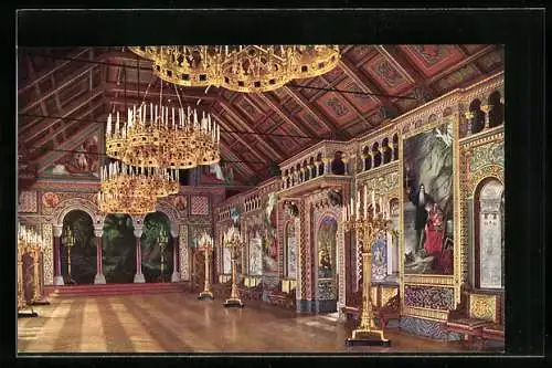 AK Schloss Neuschwanstein, Sängersaal (Galerieseite)