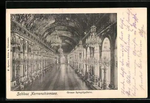 AK Herrenchiemsee, Schloss, Grosse Spiegelgallerie