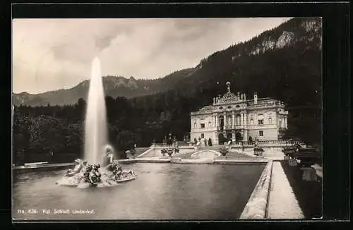 AK Ettal, Fontaine vor Schloss Linderhof
