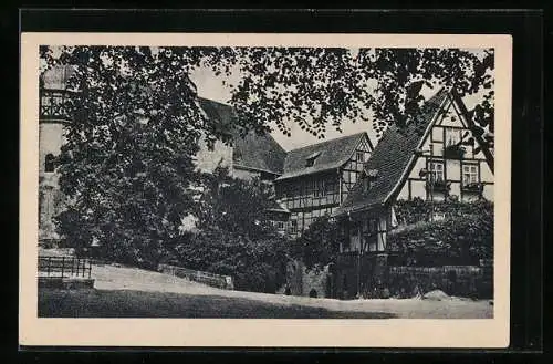 AK Quedlinburg, Schlosshof mit Domkrug