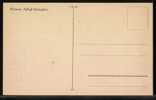 AK Weimar, Schloss Belvedere