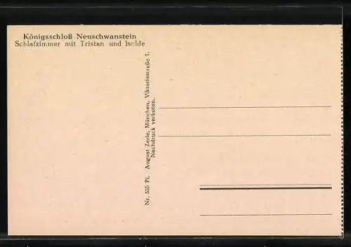 AK Königsschloss Neuschwanstein, Schlafzimmer mit Tristan und Isolde