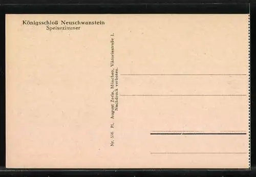 AK Königsschloss Neuschwanstein, Speisezimmer, Innenansicht