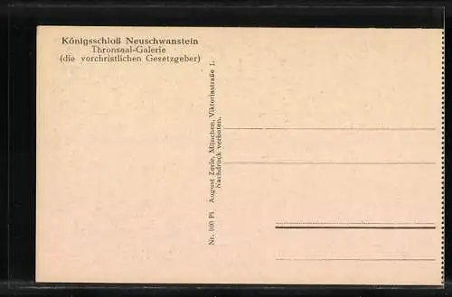 AK Königsschloss Neuschwanstein, Thronsaal-Galerie