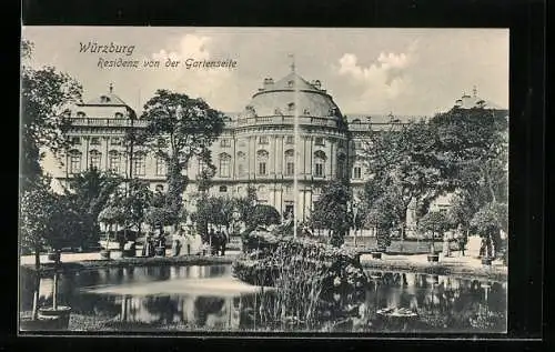 AK Würzburg, Residenz von der Gartenseite