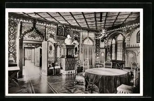 AK Lichtenstein, Schloss Lichtenstein, Rittersaal, Innenansicht