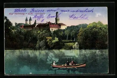 AK Bad Homburg v. d. H., Schlosspark mit Gondel