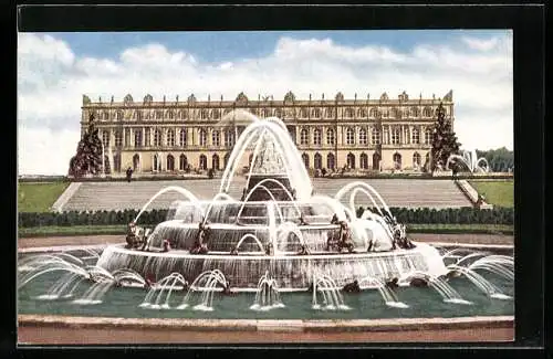 AK Königsschloss Herrenchiemsee mit Brunnen