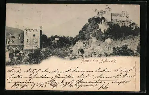 AK Salzburg, Blick zur Festung
