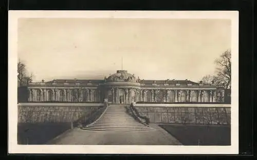 AK Potsdam, Schloss Sanssouci mit der obersten Terrasse