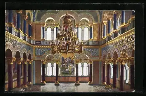 AK Schloss Neuschwanstein, im Thronsaal