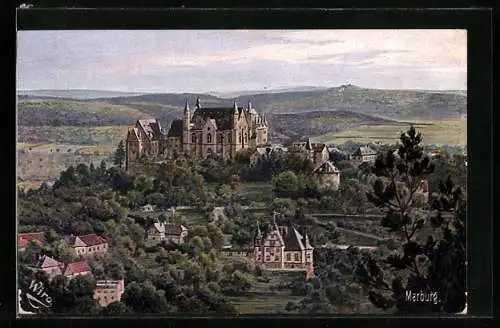 AK Marburg, Blick auf die Burg