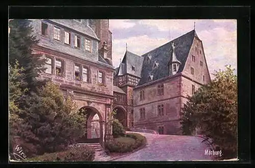 Künstler-AK Marburg, Auf dem Schloss