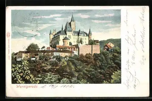AK Wernigerode, Schloss Wernigerode mit Umgebung