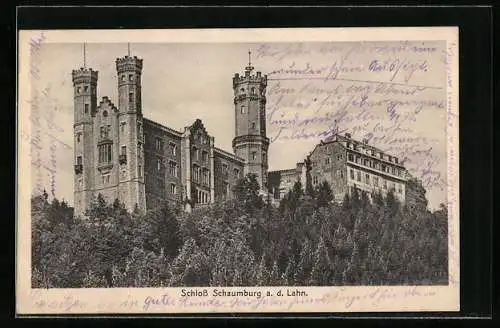 AK Schaumburg /Lahn, Schloss Schaumburg, von unten gesehen